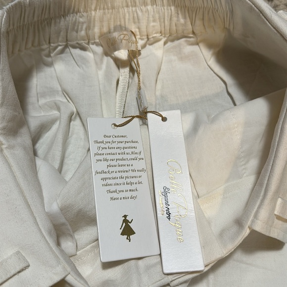 Belle Paque white Bermuda shorts old money style size M - Picture 4 of 5
